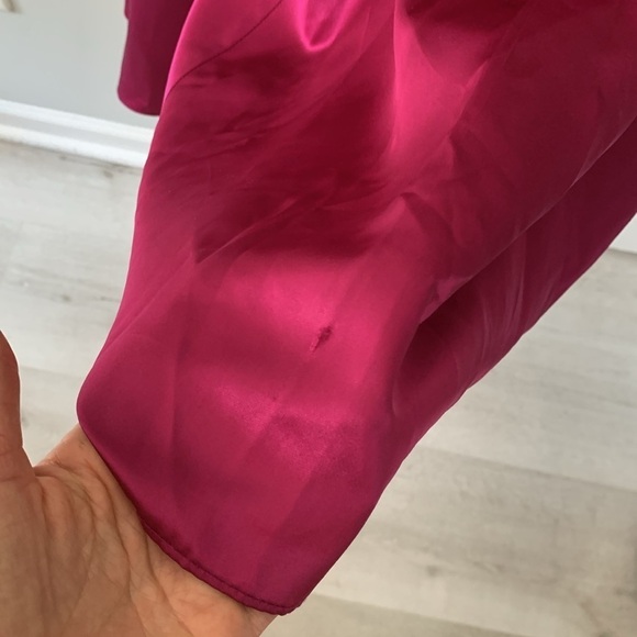 Gunne‎ Sax Jessica McClintock XS satin cocktail dress romantic Fuchsia ruched - Picture 11 of 16